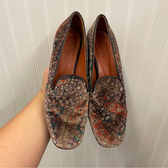 Anthropologie | Penelope Chilvers Ottilie Velvet Heeled Loafers Sz EU 39/ US 8 - Picture 2 of 11